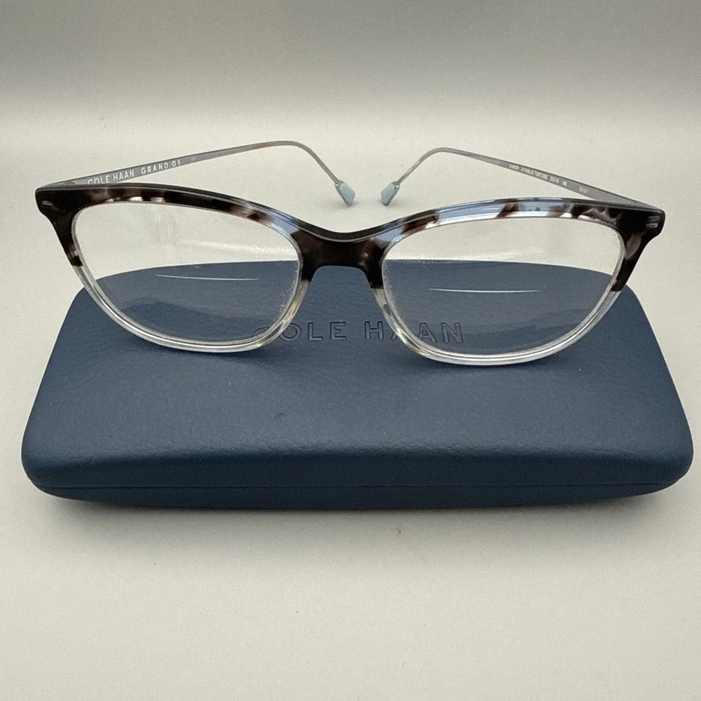 COLE HAAN GRAND.OS CH5039 BLUE TORTOISE AUTHENTIC FRAMES EYEGLASSES 53-16 & CASE